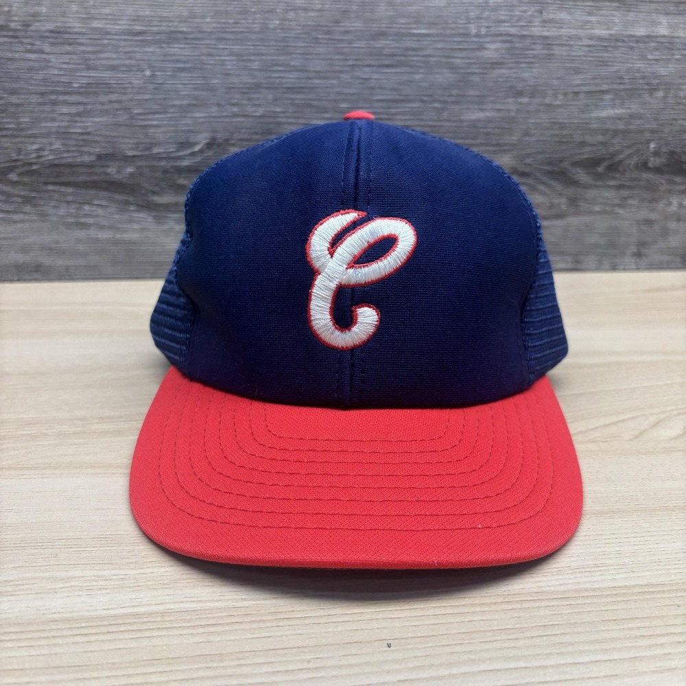 VINTAGE Chicago White Sox Hat Cap Snap Back Blue Baseball Trucker Mesh Mens 80s